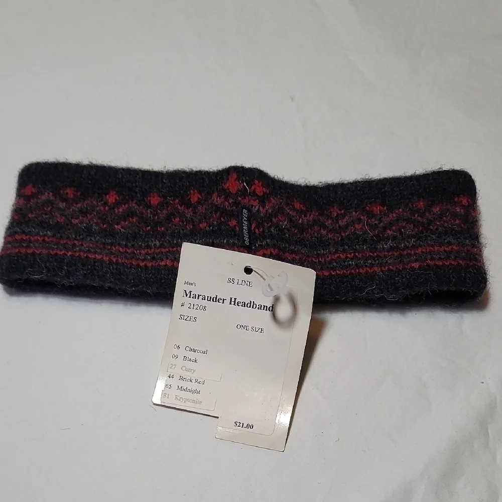 Smartwool Black and Red Knit Headband Accessory